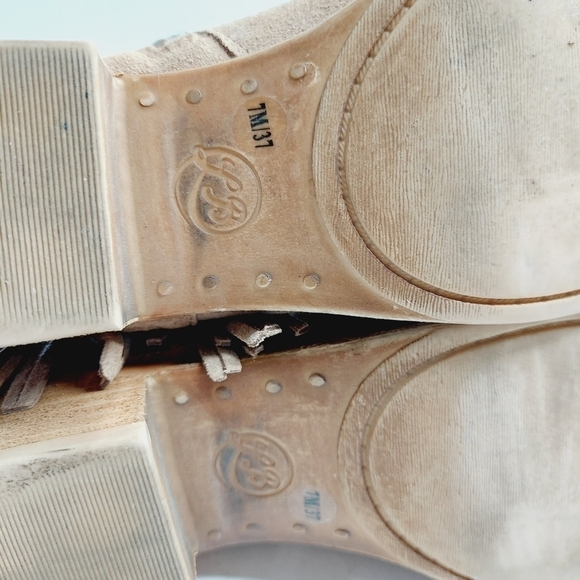 Lucky Brand Fringe Bootie Brown Tan Suede Beeliner Boot Double Zipper Boot Sz 7 - Picture 16 of 16